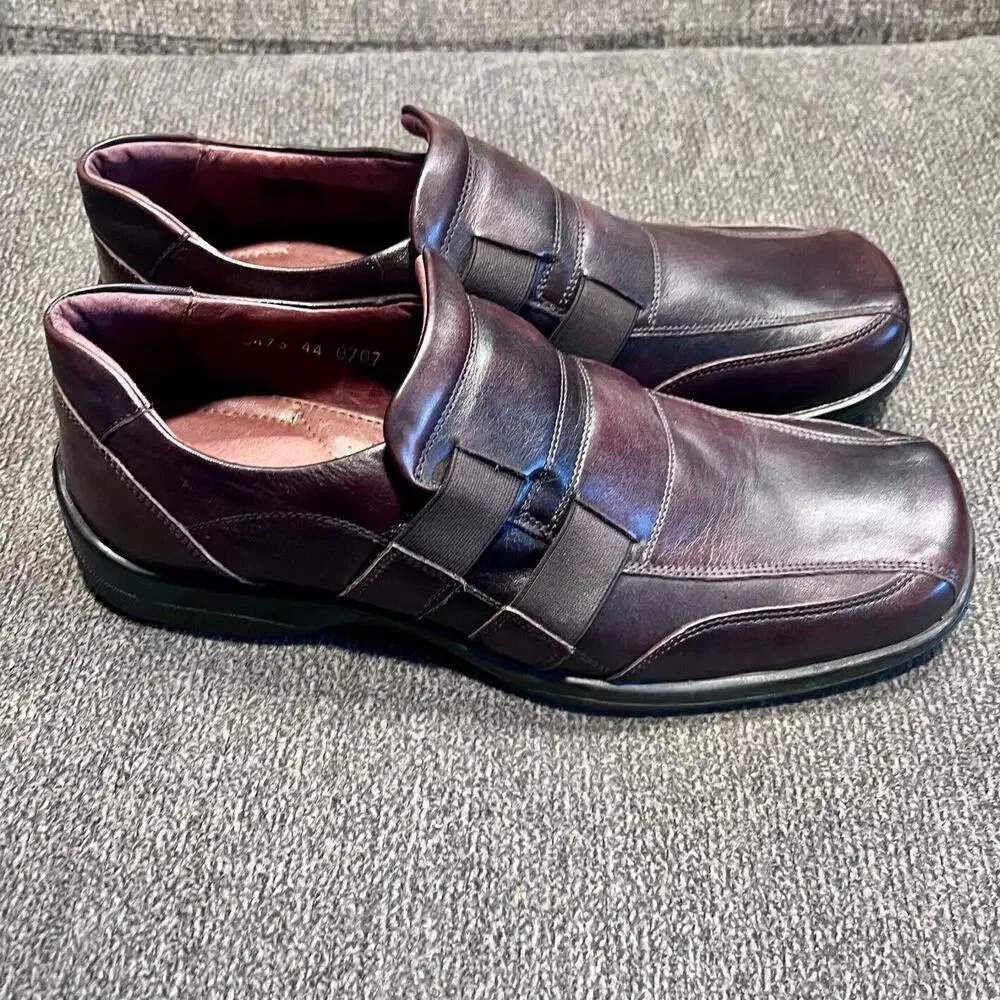 Aldo Brown Loafer Mens 11 Leather Square Toe Slip On Comfort Casual